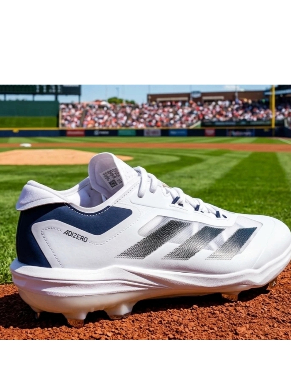 Adidas Adizero Impact TPU Baseball Cleats White Navy Blue